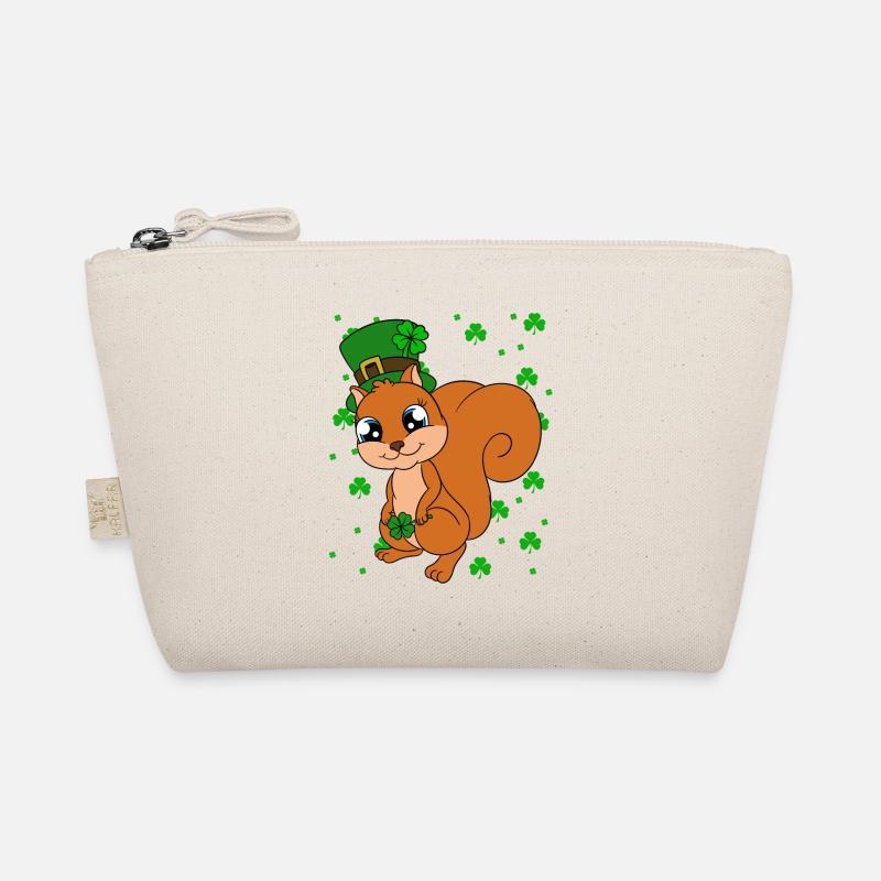 Eichhörnchen Kleeblätter St. Patrick's Day Bio-Täschchen