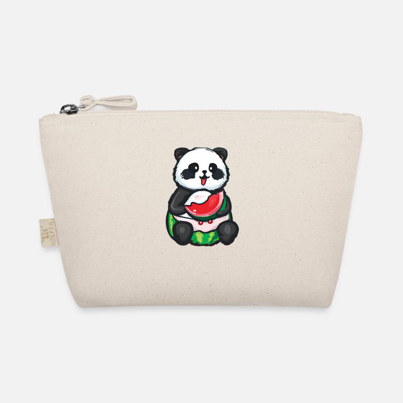 Un panda mignon s’assoit et mange une pastèque Trousse biologique