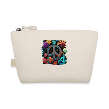 Hippie Festival Liebe Vintage Friedenszeichen - Bio-Täschchen - Natur - Vorne