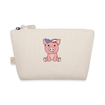 4th of July american Schwein kids usa - Bio-Täschchen - Natur - Vorne
