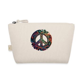 Hippie Festival Liebe Vintage Friedenszeichen - Bio-Täschchen - Natur - Vorne