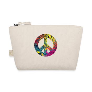 Hippie Festival Liebe Vintage Friedenszeichen - Bio-Täschchen - Natur - Vorne
