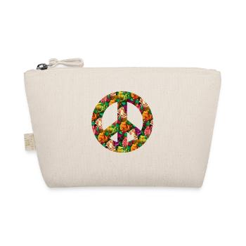 Hippie Festival Liebe Vintage Friedenszeichen - Bio-Täschchen - Natur - Vorne