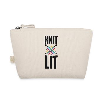 Knitting Knitter Pun Knit Is Lit - Organic Pouch - nature - Front