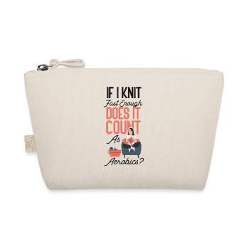 Knitting Knitter If I Knit Fast - Bio-Täschchen - Natur - Vorne