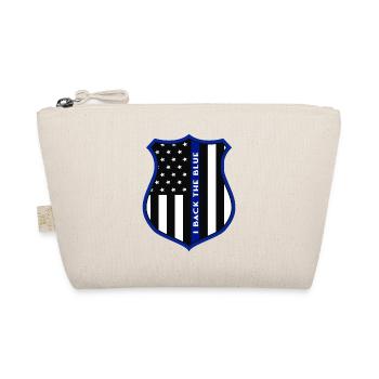 Police Officer I Back The Blue American Flag - Organic Pouch - nature - Front