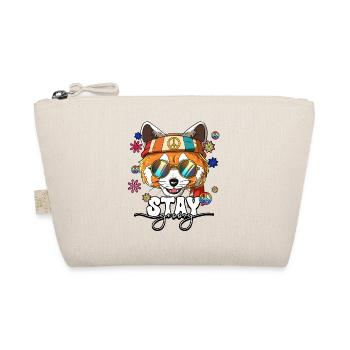 60er 70er Jahre Kostüm Stay Groovy Hippie - Bio-Täschchen - Natur - Vorne