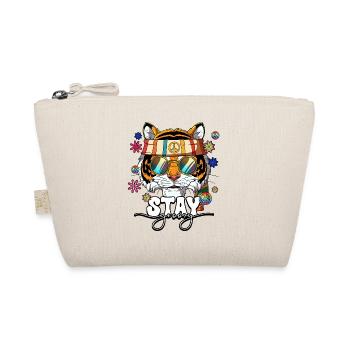 60er 70er Jahre Kostüm Stay Groovy Hippie - Bio-Täschchen - Natur - Vorne
