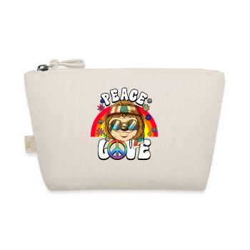 60er 70er Jahre Kostüm Peace Love Hippie - Bio-Täschchen - Natur - Vorne