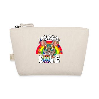 60er 70er Jahre Kostüm Peace Love Hippie - Bio-Täschchen - Natur - Vorne