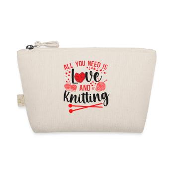 Knitting Knitter Hearts All You - Organic Pouch - nature - Front
