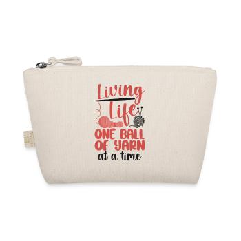 Knitting Knitter Living Life One - Organic Pouch - nature - Front