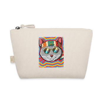 Hippie Cat Psychedelic Trippy - Organic Pouch - nature - Front