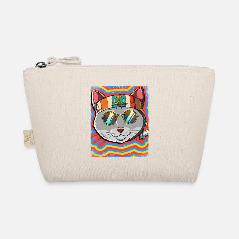 Hippie Katze Psychedelisch Trippy Bio-Täschchen