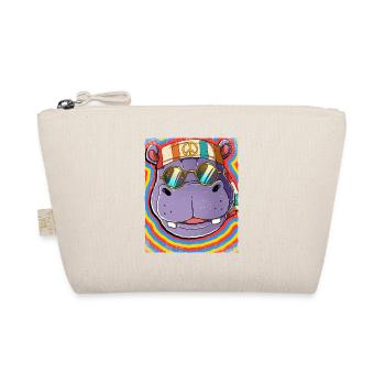 Hippie Hippo Psychedelic Trippy - Organic Pouch - nature - Front