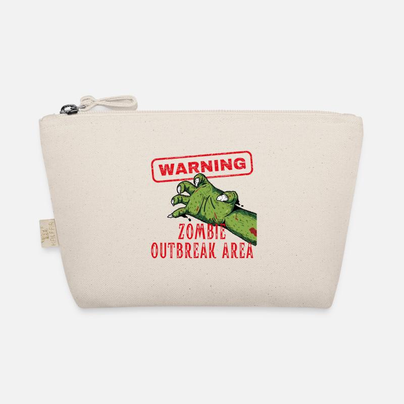 Warning Zombie Outbreak Area Brain Eater Organic Pouch