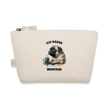 Ich hasse Montage! Mops Hund - Bio-Täschchen - Natur - Vorne