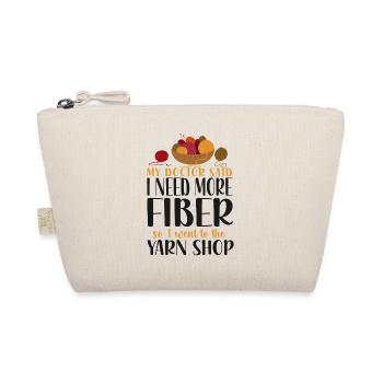 Knitting Knitter My Doctor Said I - Organic Pouch - nature - Front