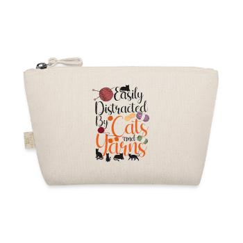 Knitting Knitter Cat Easily - Organic Pouch - nature - Front