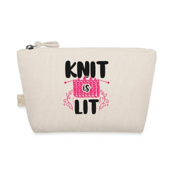 Knitting Knitter Pun Knit Is Lit - Bio-Täschchen - Natur - Vorne