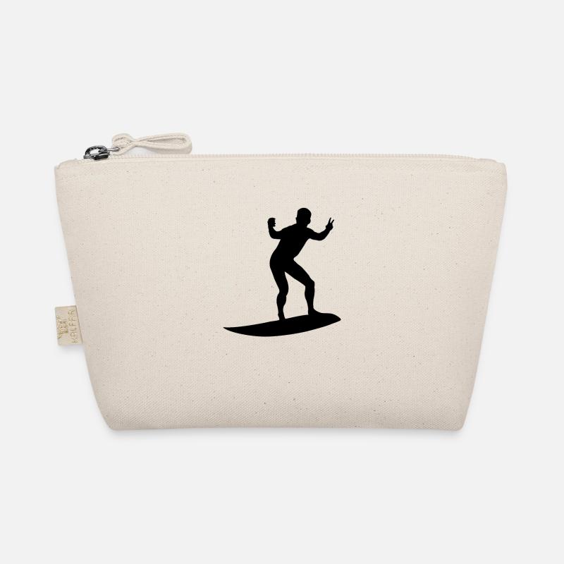 Surfer Silhouette - Bio-Täschchen - Natur