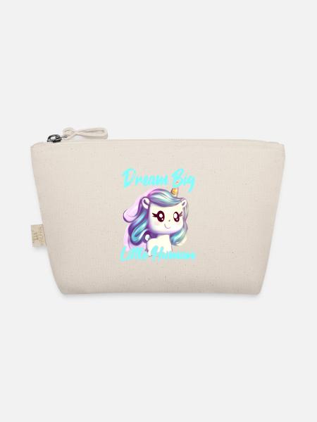 Unicorn Baby Dream Big Little Human - Organic Pouch - nature - Front