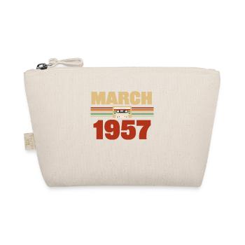 66. Geburtstag März Jahrgang 1957 Geschenkidee - Bio-Täschchen - Natur - Vorne