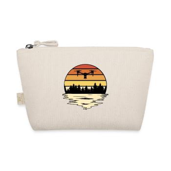 Retro Graphic Drone Flying Quadcopter Pilot RC Dro - Organic Pouch - nature - Front