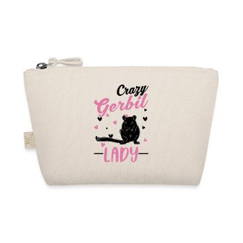 Crazy Gerbil Lady Racing Rat Gerbil Gerbil - Organic Pouch - nature - Front