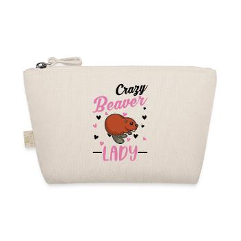Crazy Beaver lady beaver woman - Organic Pouch - nature - Front
