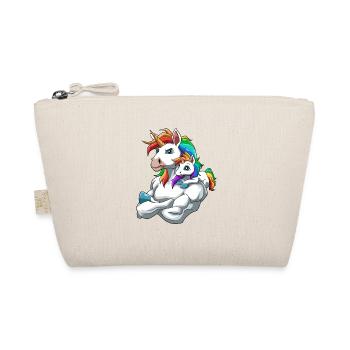 Einhorn Vater und Kind für einen Einhorn - Bio-Täschchen - Natur - Vorne