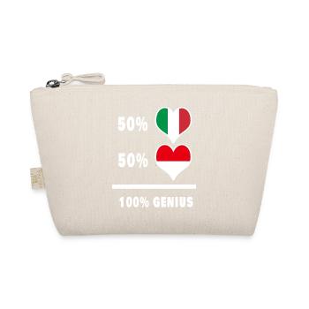 Indonesien und Italien flaggen 100% genial - Bio-Täschchen - Natur - Vorne