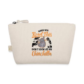 Chinchilla Geschenk Wollmaus Kurzschwanzchinchilla - Bio-Täschchen - Natur - Vorne