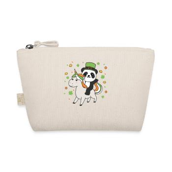 Panda with Unicorn St. Patrick's Day Ireland Happiness - Organic Pouch - nature - Front