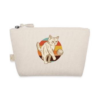 Funny and cute Cat with a ball - Organic Pouch - nature - Front