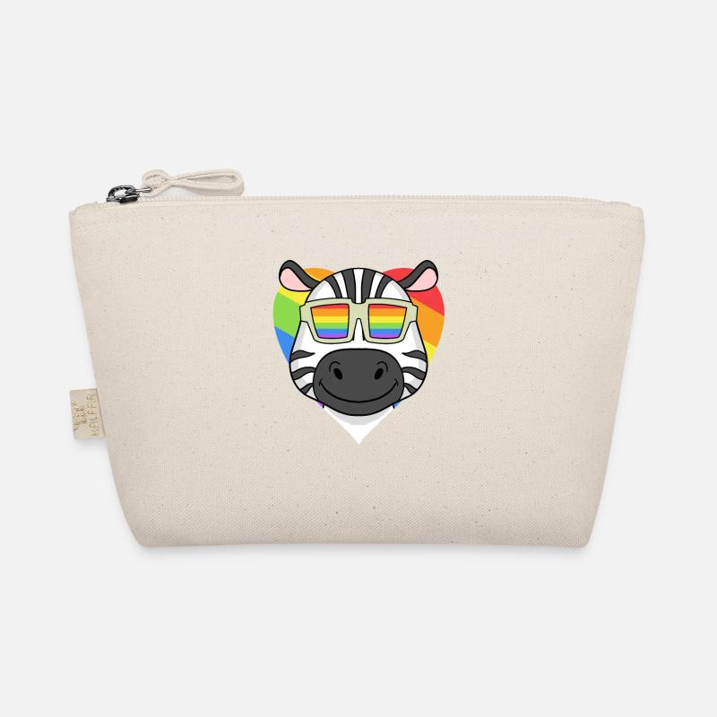Regenbogen - Zebra mit Brille Bio-Täschchen