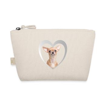 Chihuahua Love - Chihuahua Heart - I Love Chihuahua - Organic Pouch - nature - Front