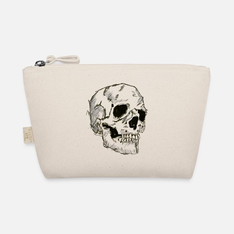 Line drawing skull, Organic Pouch