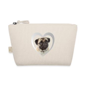 Pug Love - I Love Pug - Organic Pouch - nature - Front