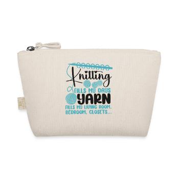 Knitting Knitter Knitting Fills My - Organic Pouch - nature - Front