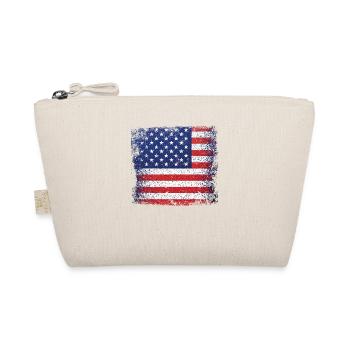 T-shirt drapeau des États-Unis 4 juillet Rouge Blanc Bleu Stars - Trousse biologique - nature - Devant