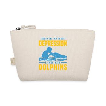 DEPRESSION ICH SCHWIMME MIT DELFINEN - Bio-Täschchen - Natur - Vorne
