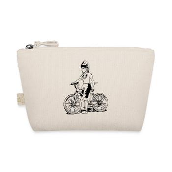 Girl on mountain bike, bicycle, bike tour - Organic Pouch - nature - Front