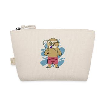 Cute Sloth Playing Badminton Hobby Sports - Organic Pouch - nature - Front
