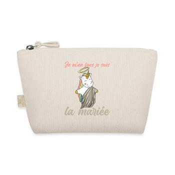 je m en fous je suis la mariée humour evjf licorne - Trousse biologique - nature - Devant