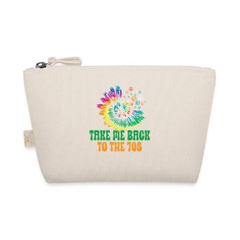 Hippie Peace Zeichen Frieden Blumen Blumenkind - Bio-Täschchen - Natur - Vorne