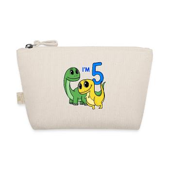 5 years old - 5th birthday with animal motif - Dino - Organic Pouch - nature - Front