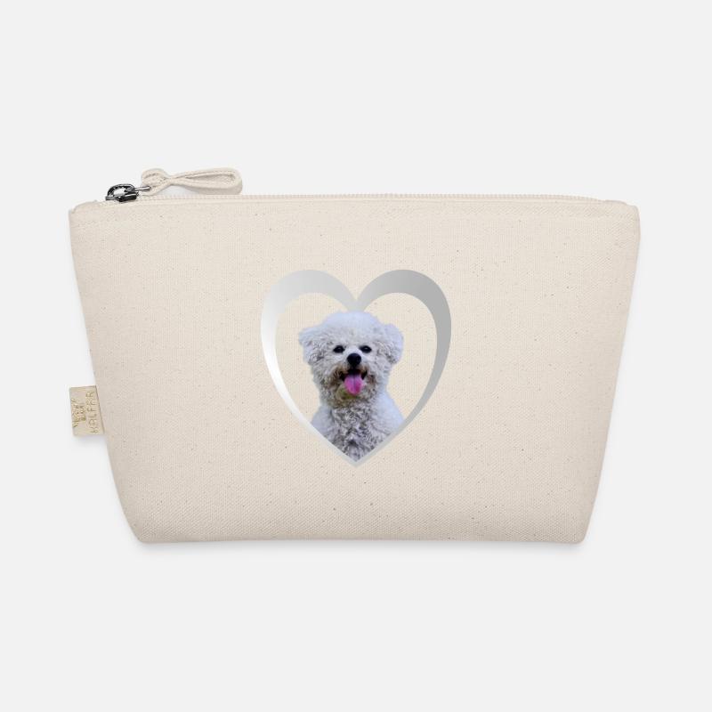 Bichon Frisé Herz - I love Bichon Frise - Bio-Täschchen - Natur