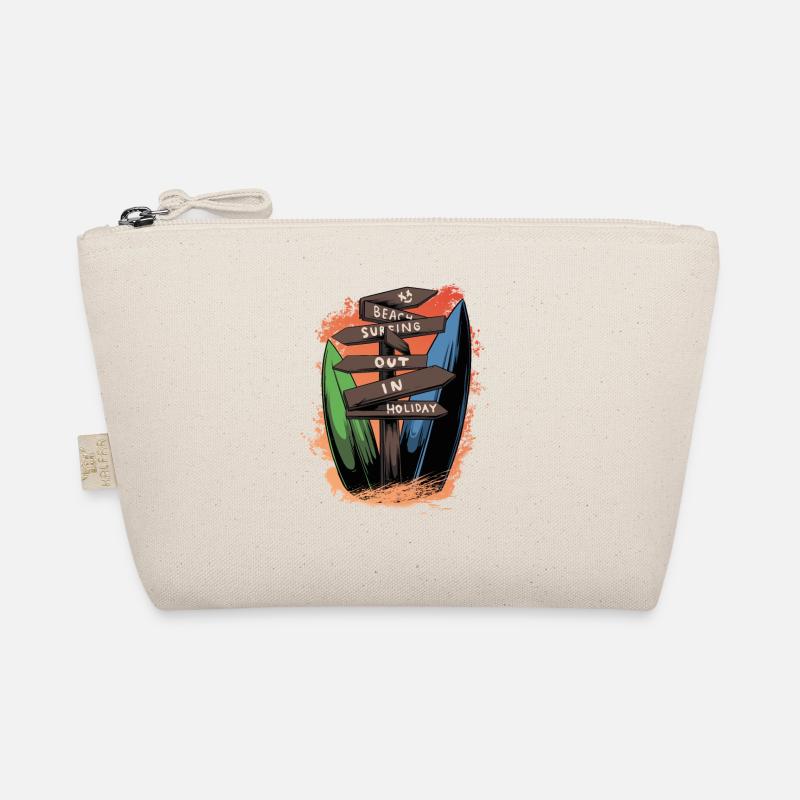 Surfing Barefoot Beach Surfer Board Summer Time Organic Pouch