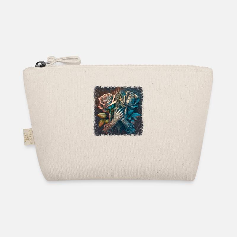 Skeleon Skull Rose Retro Rose Lover Graphic Organic Pouch